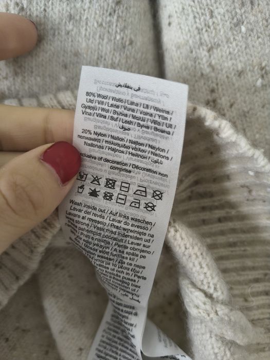 Wełniany melanżowy elegancki sweter r.L SELECTED