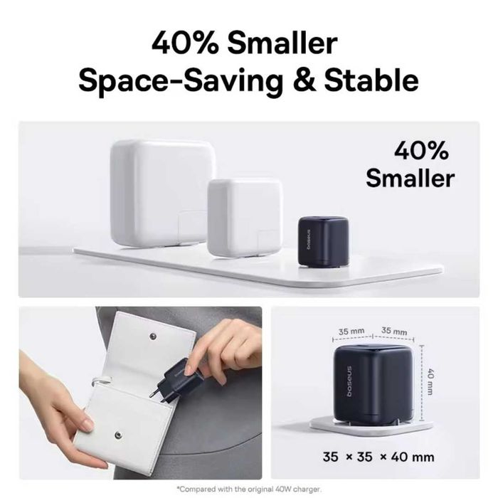 Зарядное устройство Baseus 45W GaN 6 для iPhone 17 16 Pro Max, Samsung