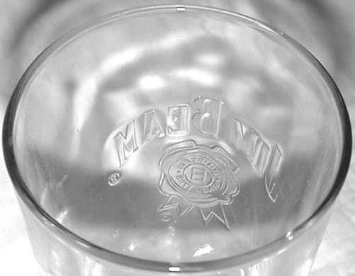 Kolekcjonerski Retro SZKLANKA Wysoka Wytłaczane Logo WHISKEY JIM BEAM