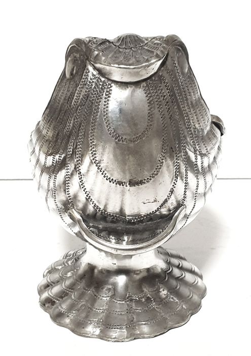 Fantástico antigo açucareiro  inglês em metal prateado