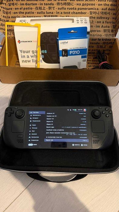 SteamDeck Oled 512gb (1tb встановлен) + повний комплект, зарядка, скло, Crucial P310