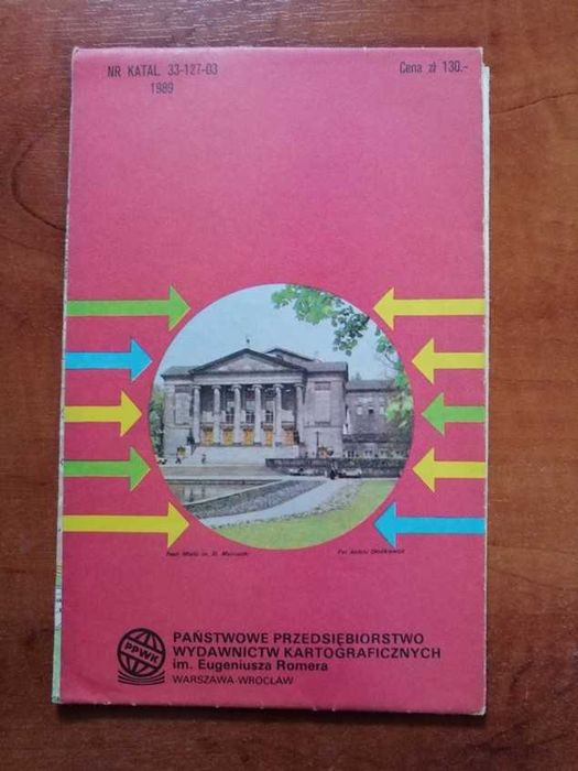 Plan miasta centrum Poznań. Stara mapa z 1989 r.