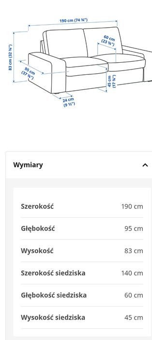 Sofa  IKEA Kvik stan bardzo dobry