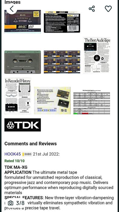 Kaseta TDK MA-XG 60 METAL _1990 Stan kolekcjonerski