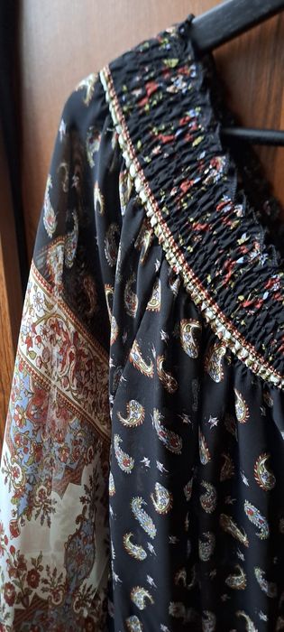 Bluzka luźna z długim rękawem wzorzysta