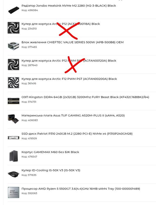 ПК для роботи. 4x32GB/A520/Ryzen 5 5500GT/SSD NVMe 240GB