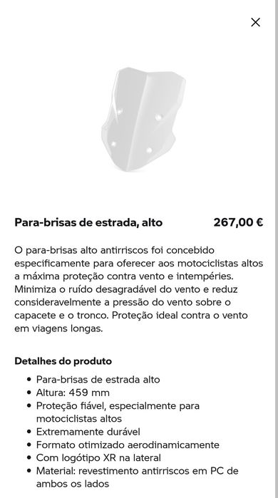 F 900 XR Para-Brisas Alto original BMW