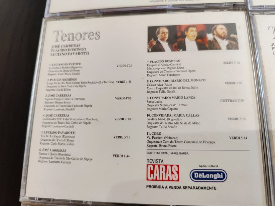 Lote de 6 CDs - Tenores (Pavarotti / Plácido / Carrreras)