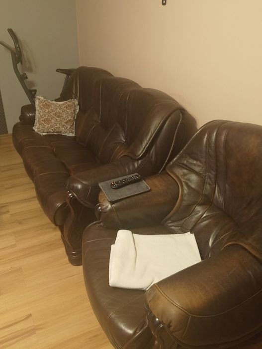 Zestaw wypoczynkowy skórzany