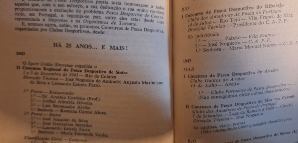 Anuário de pesca desportiva de 1973