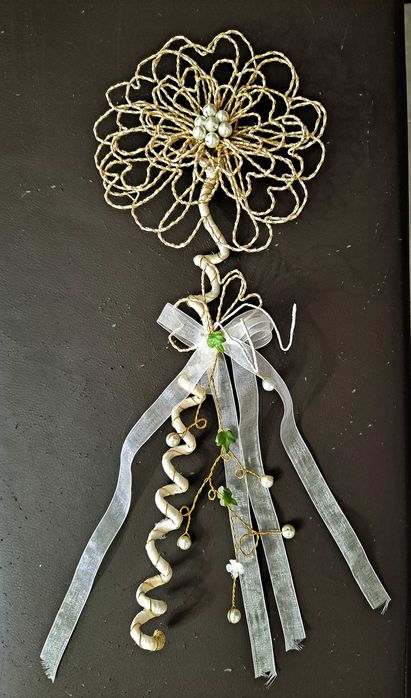 Lindíssimo Porta Alianças em Flor - 39cmX15cm