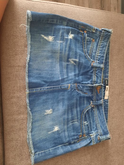 Юбка джинсовая с потертостями