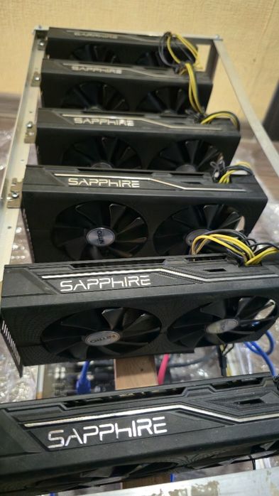 Майнинг ферма в сборе 6 карт RX470 4gb