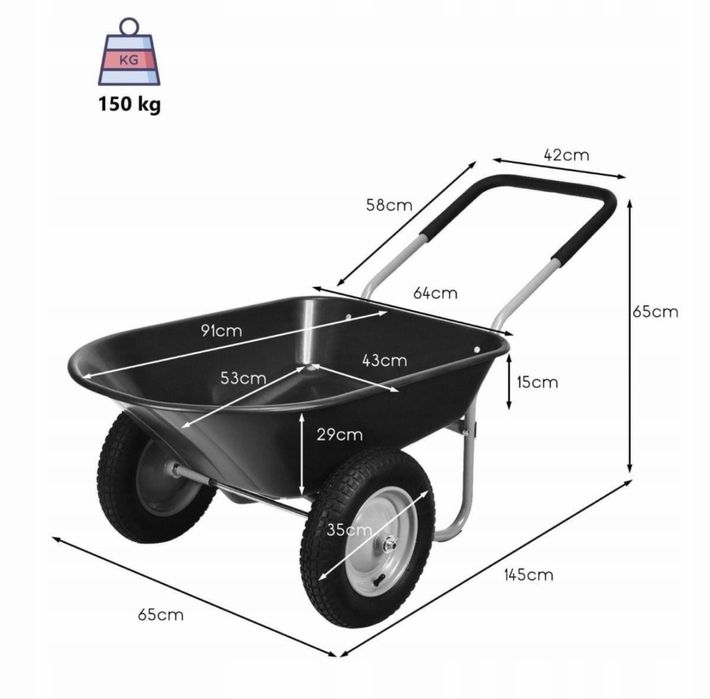 Taczka Costway 140 l