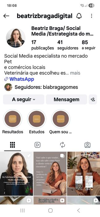 Social Media estrategista. Te ajudo a ter visibilidade digital no seu negócio.