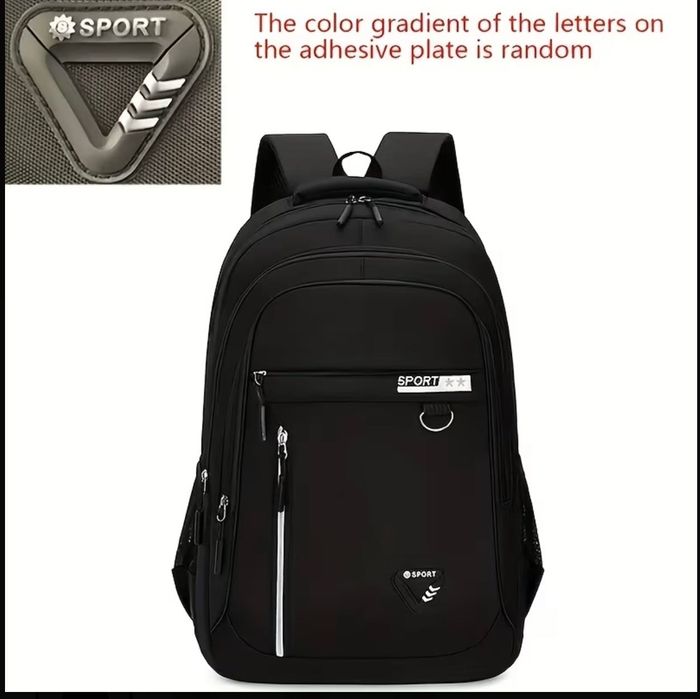 Duży lekki plecak unisex czarny – do szkoły, pracy i podróży