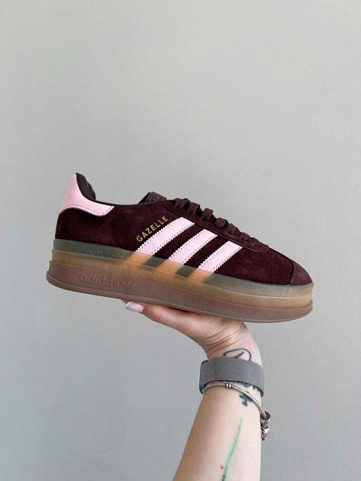 Кросівки Adidas Gazelle Bold Platform Brown - Pink premium