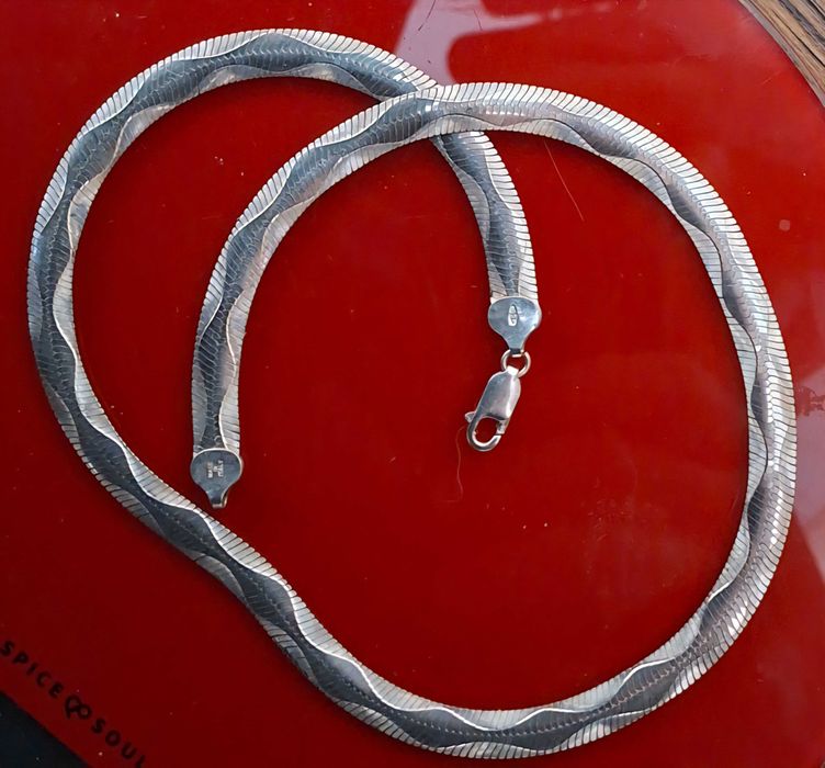 Srebrny szeroki naszyjnik 925 23 gr