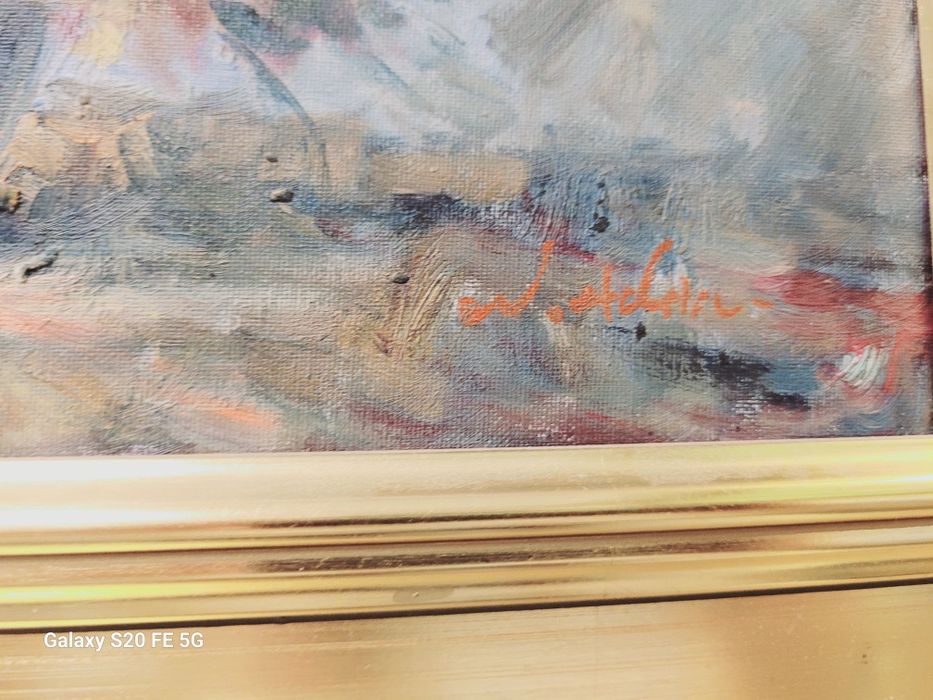 Obraz Olejny Martwa Natura  Kwiaty Sygnowany 57x48 cm