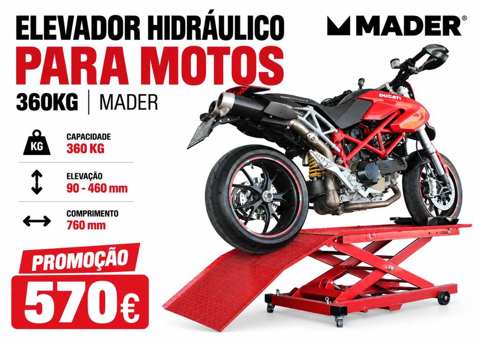 ELEVADOR HIDRÁULICO PARA MOTOS 360KG MADER LL29