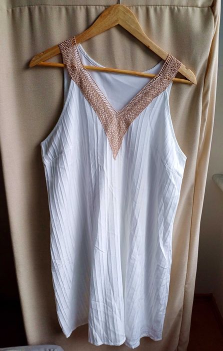 biała/kremowa sukienka 44 letnia elegancka na co dzień Shein nowa