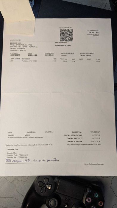 Vendo Ps4 Com 1 Comando E Garantia De 2 Anos + Cabo Hdmi E Cabo Carregar Comando