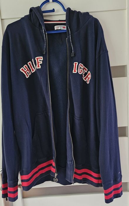 Tommy Hilfiger XL bluza z kapturem granatowa bawełna armani boss gucci