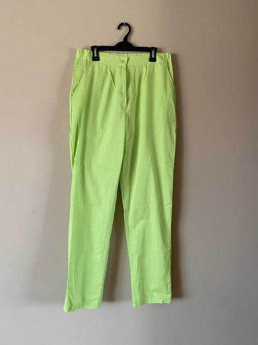 40 42 cygaretki chinosy spodnie rurki neonowe limonka zielone