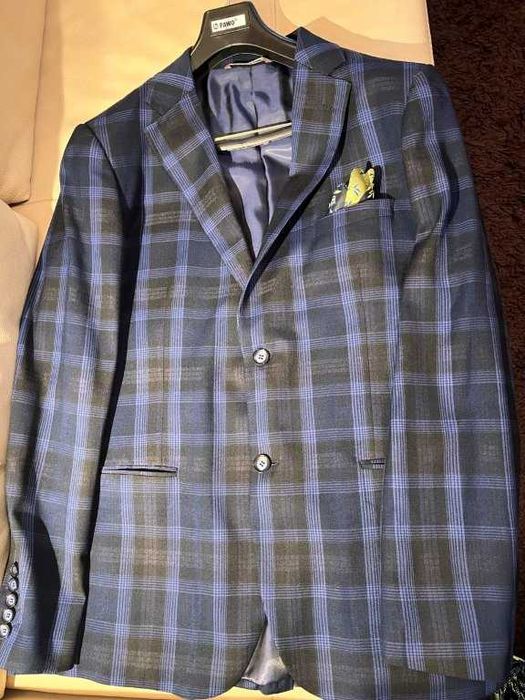 Marynarka męska Pawo, piękna krata, lekki slim