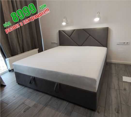 Кровать для гарного відпочинку. Ліжко Альба з матрацом, нішою. СКЛАД