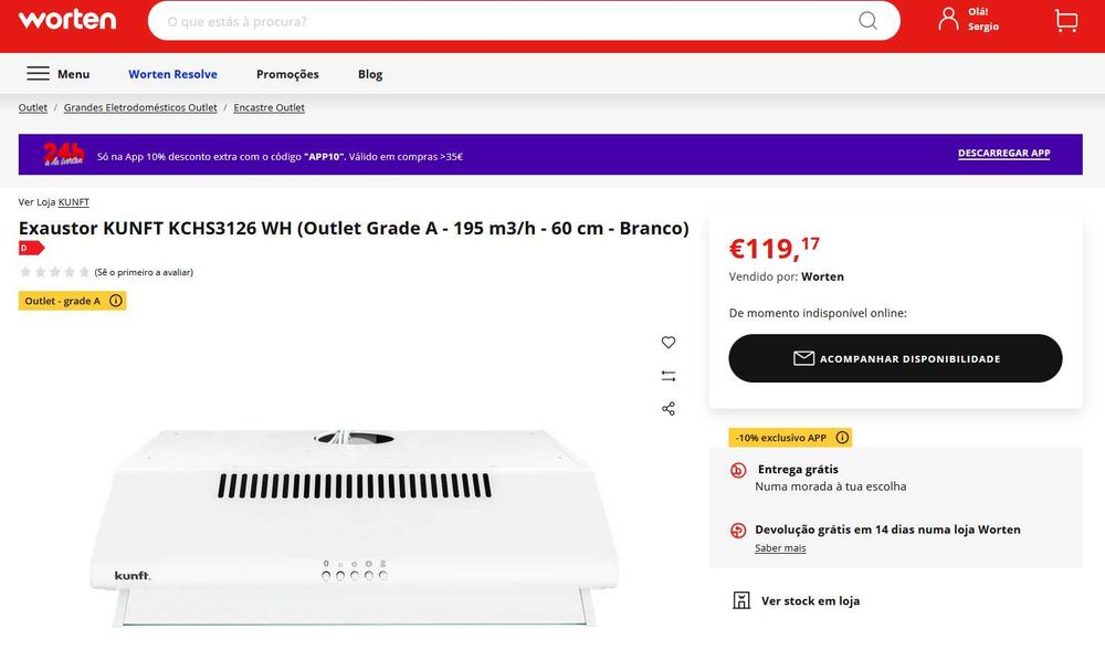 Exaustor KUNFT KCHS3126 WH