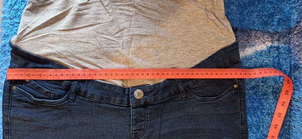 Krótkie spodenki jeansowe ciążowe rozm 42 L + gratis bluzka esmara M
