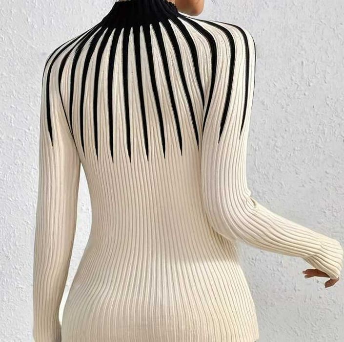 Bluzka damska, półgolf, z długim rękawem. Rozmiar: S/M