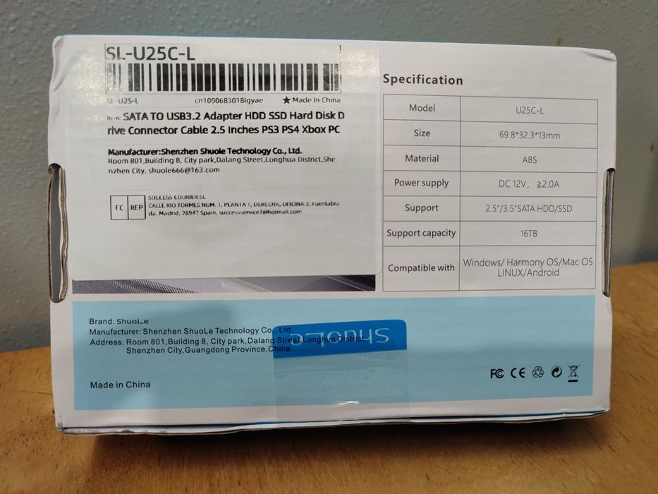 Karta microSDXC 64GB Kodak + adapter ShuoLe SATA na USB-C ekran LCD.