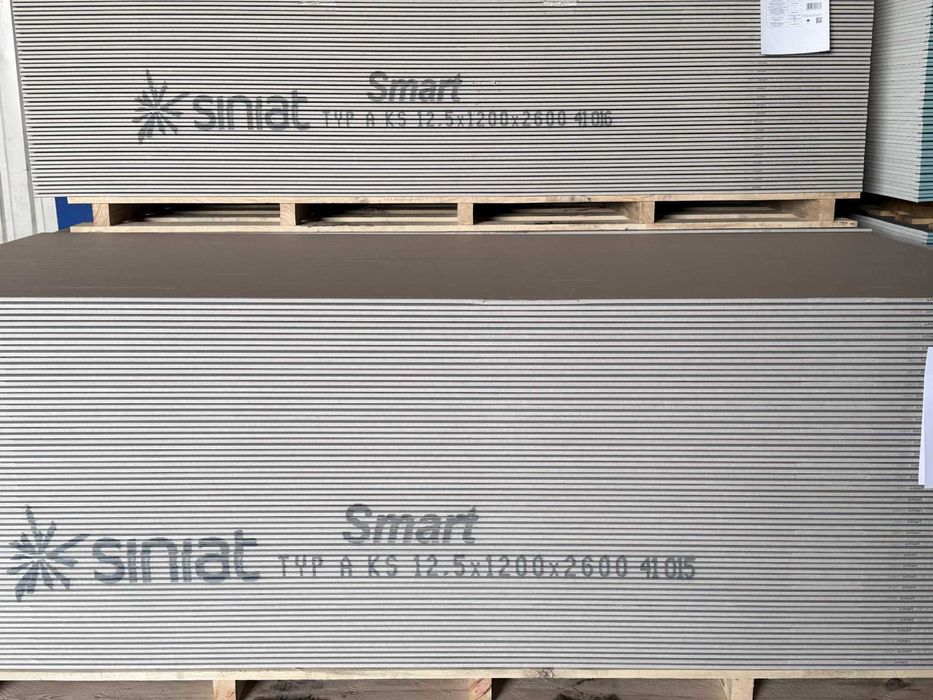 Płyta GKB Siniat biała i zielona profile do suchej zabudowy