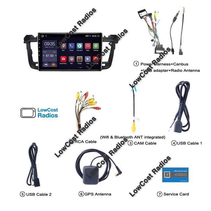 (NOVO) Rádio 2DIN ANDROID 9" Polegadas • Peugeot 508 • GPS WIFI APPS