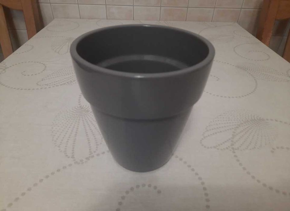 Doniczka, osłonka ceramiczna - szara