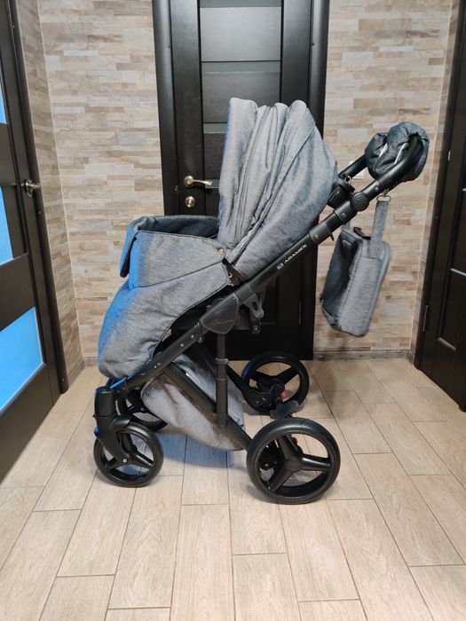 Коляска Adamex Luciano Jeans 2 в 1 сіра