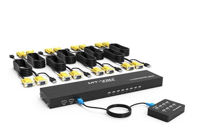 Nowy 8-portowy przełącznik / MT-VIKI VGA KVM / USB / SWITCH !A1954!