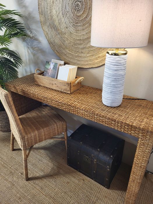 aparador, consola, mesa, secretaria, rattan, rustico
