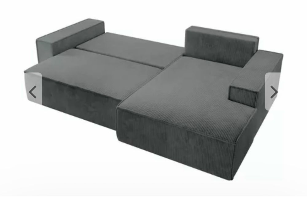 Szary sztruksowy narożnik