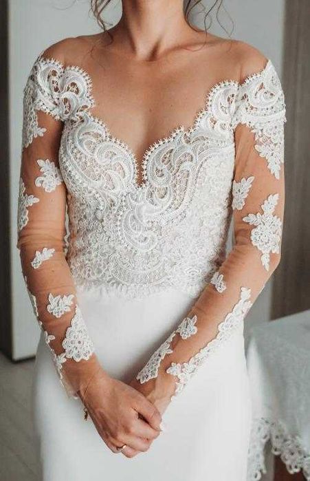 Suknia ślubna z trenem koronka Milla Nova Velia