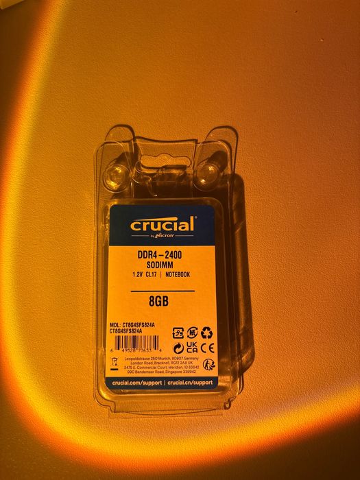 Оперативна пам’ять Crucial DDR4 8GB 2400MHz SODIMM — нова
