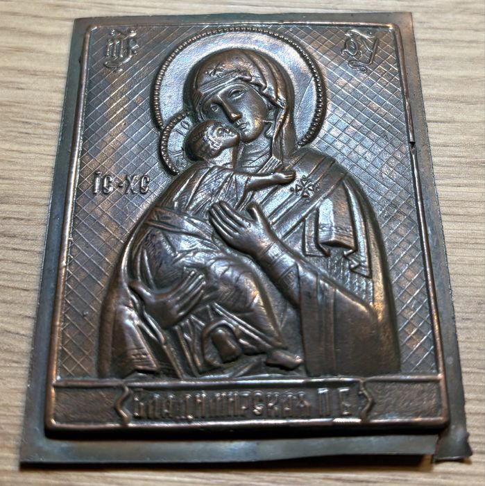 Stara Ikona miniatura Matki Bożej Włodzimierskiej