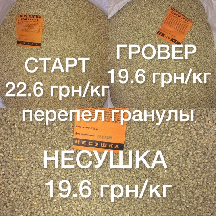 Комбикорма для перепелов, бройлеров, курей