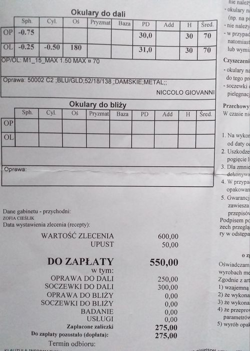 Okulary  włoskie oprawki Niccolo Giovanni