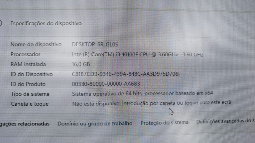 PC secretária completo com acessórios