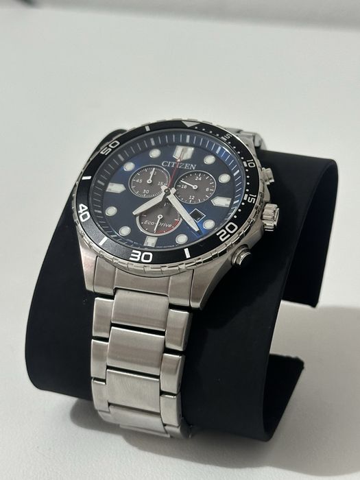 Citizen AT2560-84L Eco-Drive Chronograph 43mm Blue Dial Stainless Steel