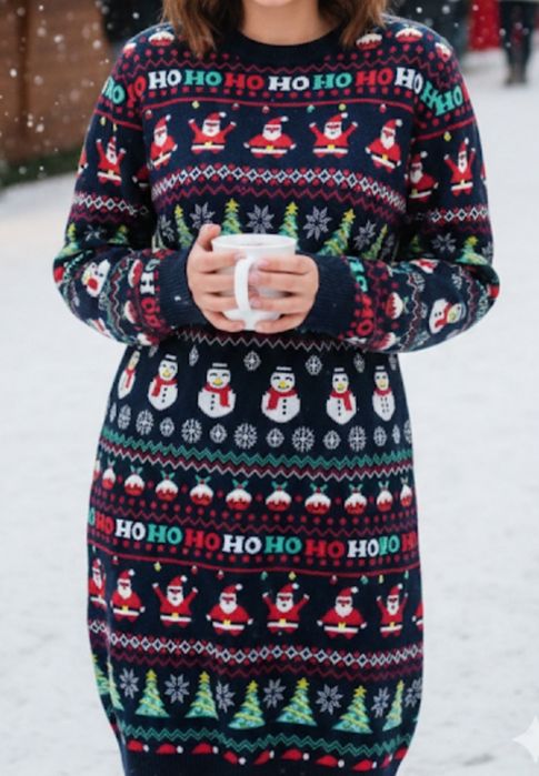 Плаття жіноче тепле в новорічний принт Next