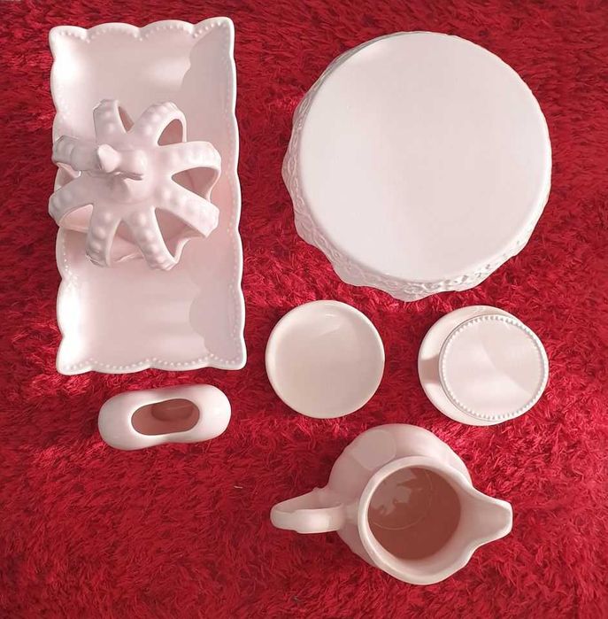 Conjunto Cerâmica Festas COR ROSA 18 PEÇAS